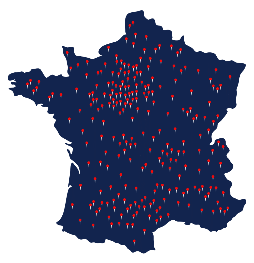 Carte de France des collectivités clientes Utopia - plus de 600 communes